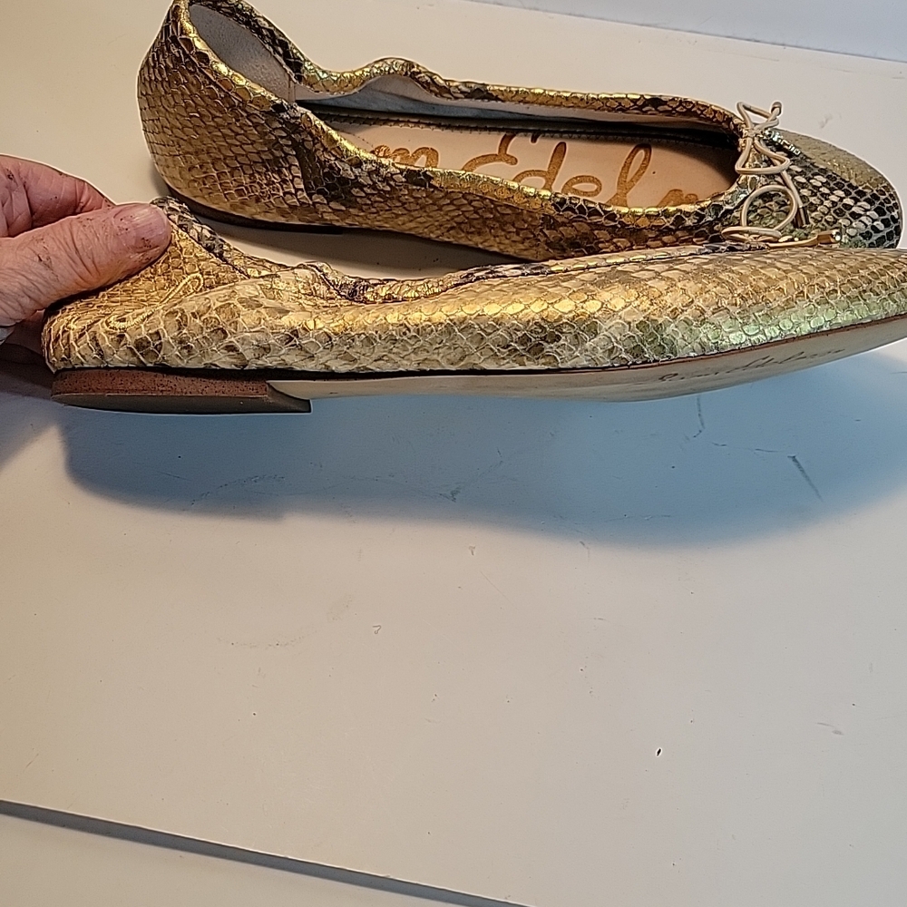 Sam Edelman Metallic Snake Print Flats - Picture 5 of 12